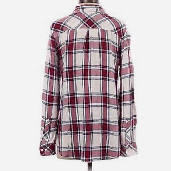 Rails Plaid Long Sleeve Button-Down Shirt white/ maroon - Picture 2 of 7